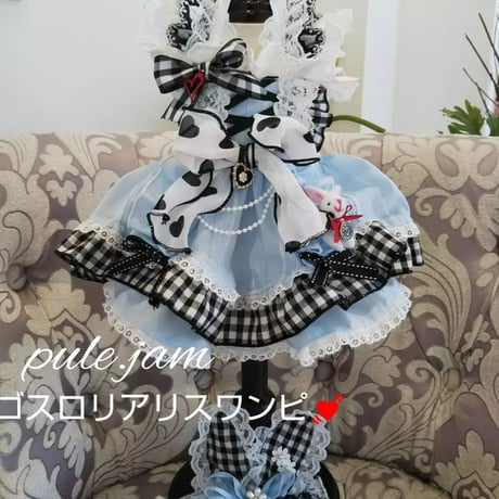 ゴスロリアリスワンピ｛サックス｝