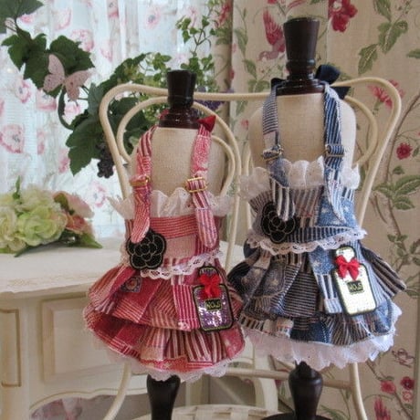 ヒッコリーパッチデニムニットのワンピ＾＾