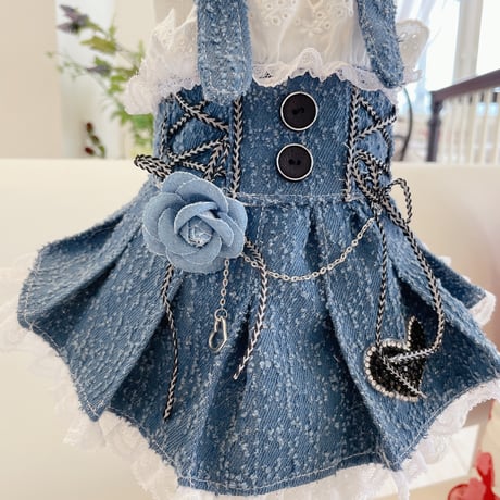 ダメージデニムプリーツワンピ＾＾