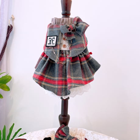 起毛コットンチェックの秋ワンピ＾＾