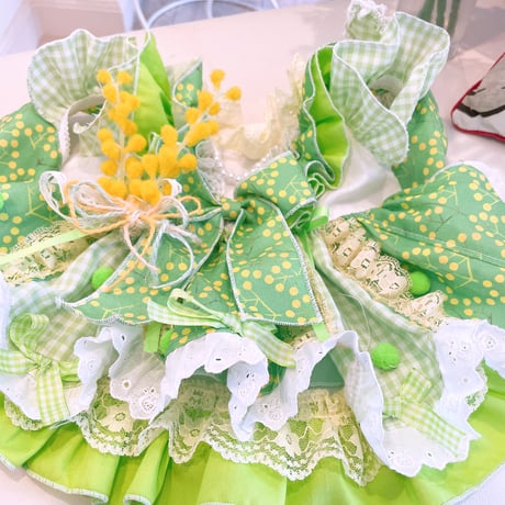 ミモザの花束ワンピ＾＾