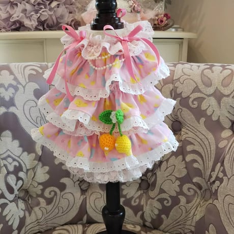 ピンクひよこのフリルワンピ＾＾
