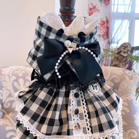 モノトーンブロックチェック秋ワンピ＾＾