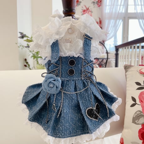 ダメージデニムプリーツワンピ＾＾