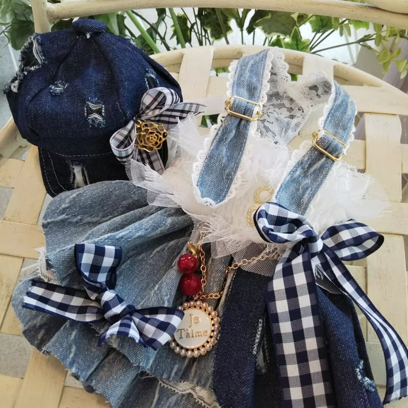 フレンチガーリーデニムワンピ｛ダイヤ柄デニム｝ | Pule.Jam First