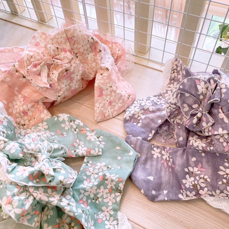 桜着物ワンピ