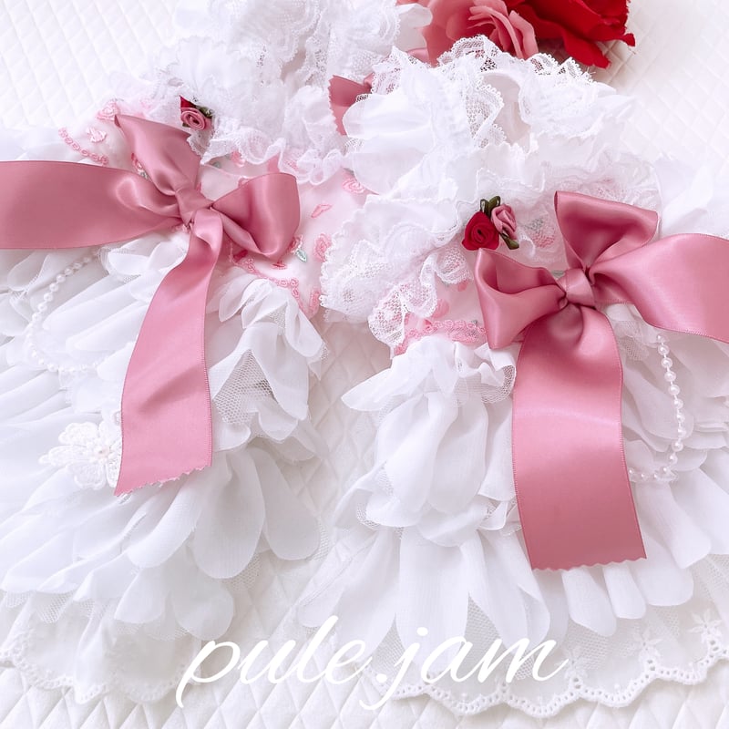 花びらシフォンレースのワンピ｛ローズチュール｝ | Pule.Jam First