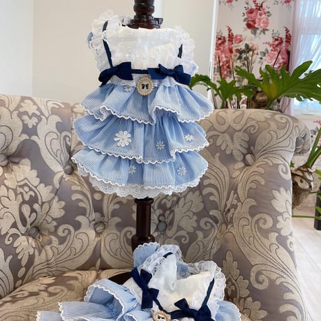 サックスお花のセーラーワンピ＾＾