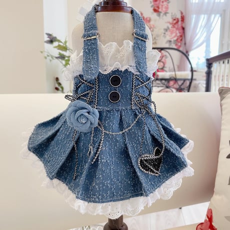ダメージデニムプリーツワンピ＾＾