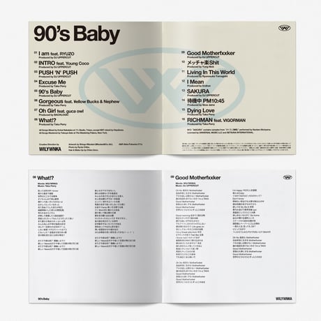 WILYWNKA "90's Baby" CD ※歌詞ブックレット付き