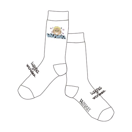 WILYWNKA x LUGOSIS "WNKA" SOCKS (WHITE)