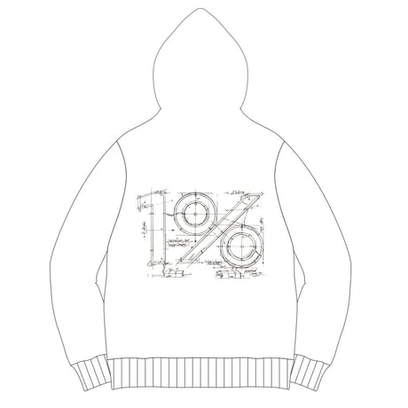 1% GRAPHIC PRINT HOODIE (ホワイト) ※ステッカー2枚付き