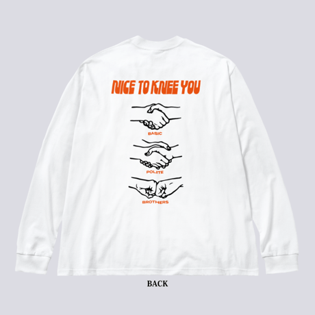 SANTAWORLDVIEW "NICE TO KNEE YOU" Long Sleeve Tee (WHITE)