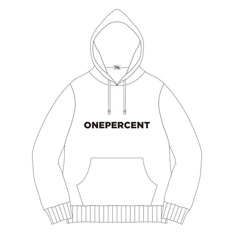 1% GRAPHIC PRINT HOODIE (ホワイト) ※ステッカー2枚付き