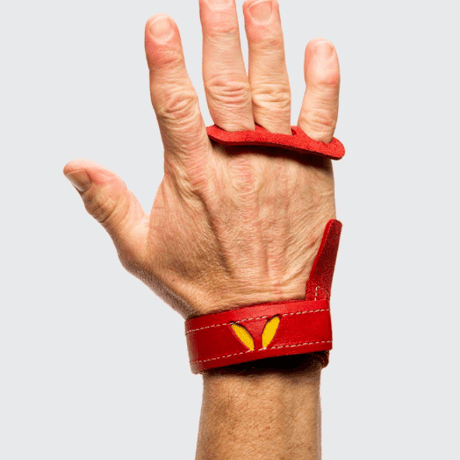 VICTORY GRIPS / MENS  LEATHER 3-Finger RED