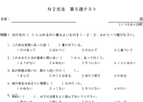 『日本語総まとめ』準拠 N2文法 第５週テスト