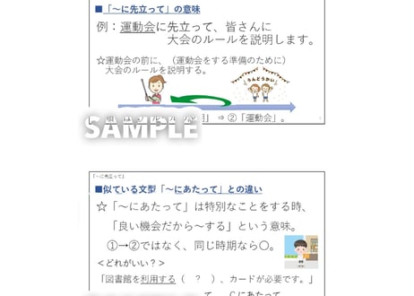 N２N３文法「～に先立って」　解説と練習のためのPDFファイル
