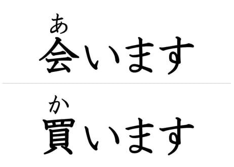 「動詞辞書形」フラッシュカード（大ルビ版）