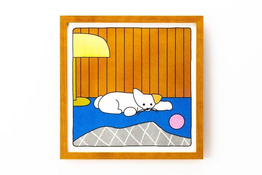 ピエールキャンビエPierre Cambier大判リトグラフ『船着場』直筆サイン ピエールキャンビエPierre Cambier大判リトグラフ『船着場』直筆