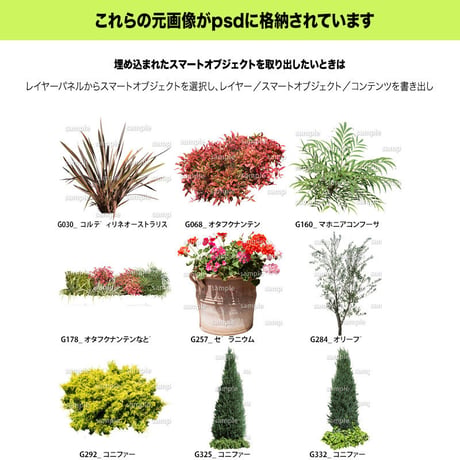 ガーデン植栽パースセット  GP001_02