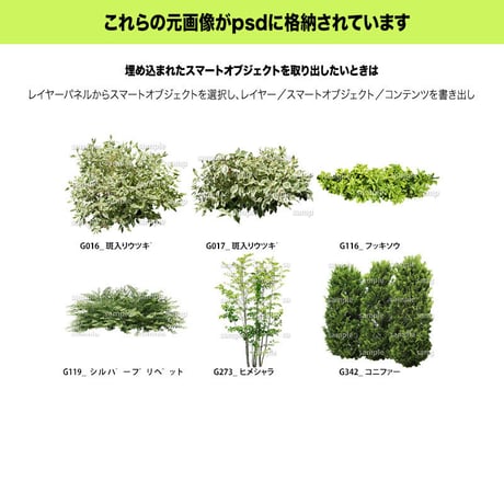 ガーデン植栽パースセット  GP003_09
