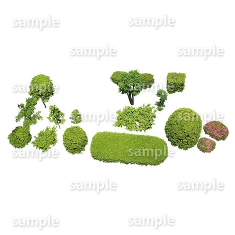 鳥瞰樹木  Bird-eye_57-低木ツツジなど-Shrub