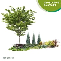 ガーデン植栽パースセット  GP003_02