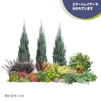 ガーデン植栽パースセット  GP004_02