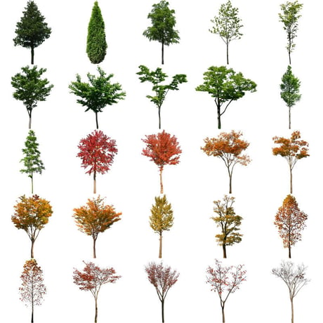 無料樹木素材セット　100個　free_trees_set01