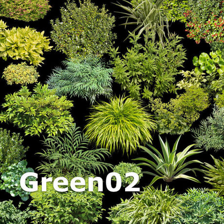 ガーデン庭木素材　グリーン系  32個セット  G30_04