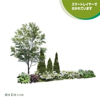 ガーデン植栽パースセット  GP003_01
