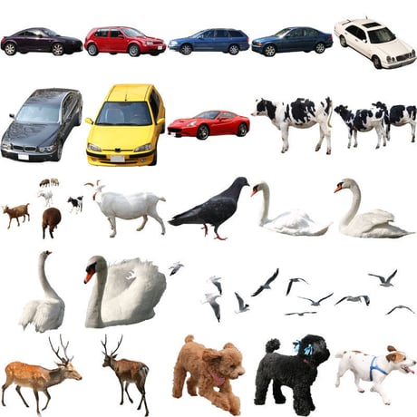 無料 - 車・動物・窓  セット　86個　animal-car-window