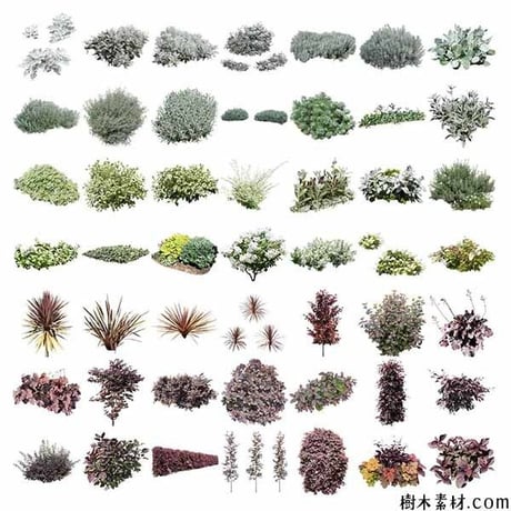 ガーデン植栽切り抜きセット369個 - リサイズ版