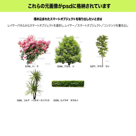 ガーデン植栽パースセット  GP004_04