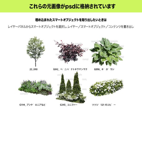ガーデン植栽パースセット  GP003_01