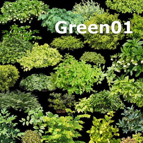 ガーデン庭木素材　グリーン系  31個セット  G30_03