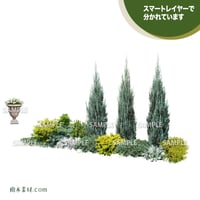 ガーデン植栽パースセット　GP_001_01