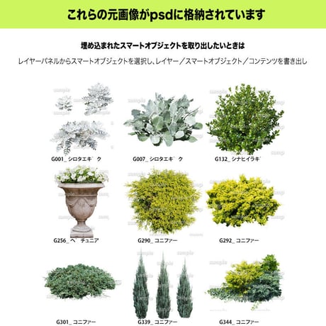 ガーデン植栽パースセット　GP_001_01