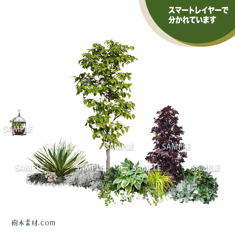 ガーデン植栽パースセット GP001_03 | 樹木素材.com
