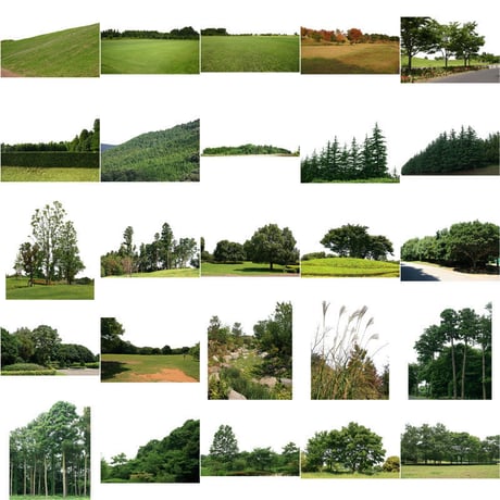 無料-背景樹木素材セット　56個　free_haikei