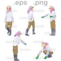 農作業人物イラスト (EPS , PNG )   NO_001