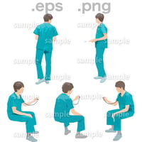 医師人物イラスト (EPS , PNG )   IS_002