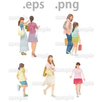 ファミリーイラスト (EPS , PNG )   fa_004