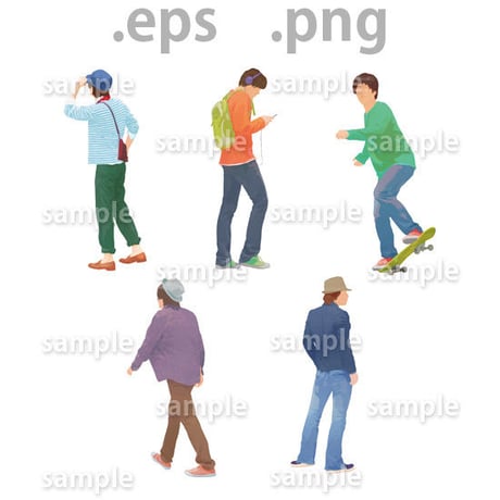 ファミリーイラスト (EPS , PNG )   fa_006