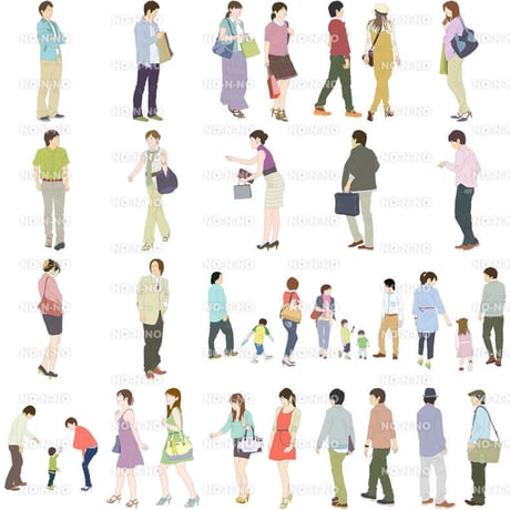 人物イラスト - 線画タイプ - 20個セット　4ill_04