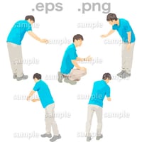 介護スタッフ人物イラスト (EPS , PNG )   KAIGO_004