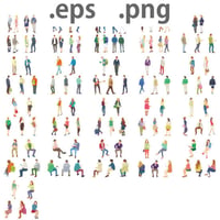 外国人イラスト (EPS , PNG ) セット  gl_set01