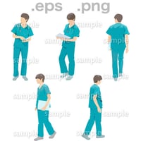 医師人物イラスト (EPS , PNG )   IS_001