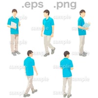 介護スタッフ人物イラスト (EPS , PNG )   KAIGO_003