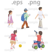 ファミリーイラスト (EPS , PNG )   fa_010